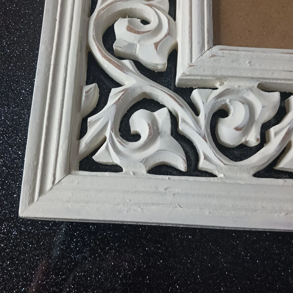 White Filigree Picture Frame. - Picture 2 of 7